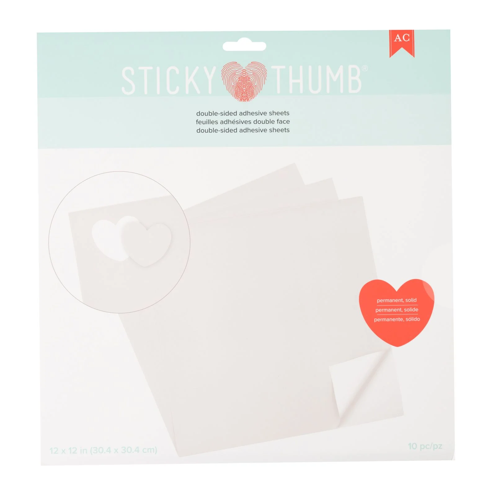 Hoja Adhesiva a Doble Cara 12"x12"